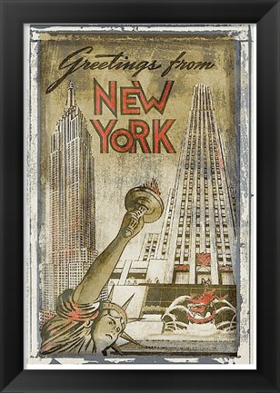 Framed Greetings from New York Print