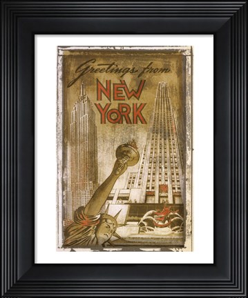 Framed Greetings from New York Print