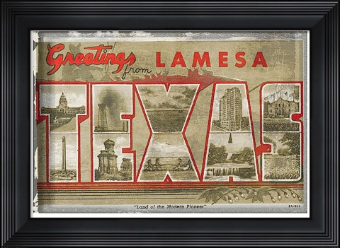 Framed Texas Greetings Print