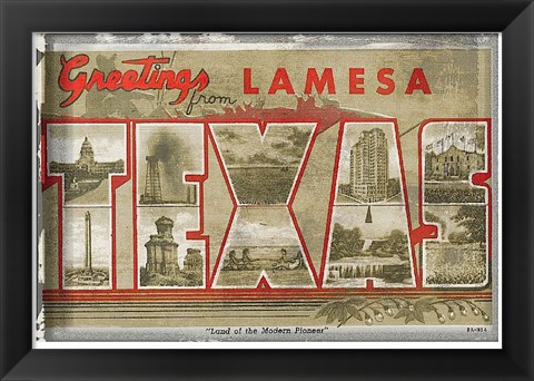 Framed Texas Greetings Print