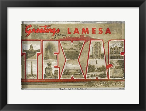 Framed Texas Greetings Print