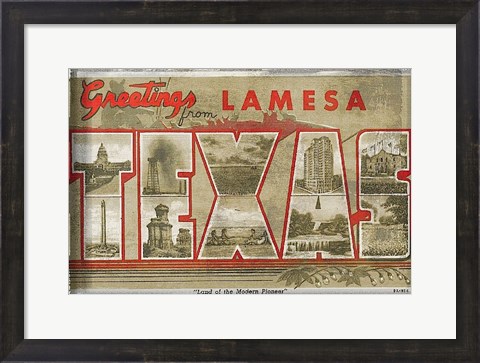 Framed Texas Greetings Print