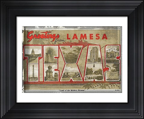 Framed Texas Greetings Print