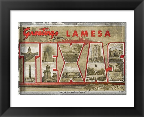 Framed Texas Greetings Print