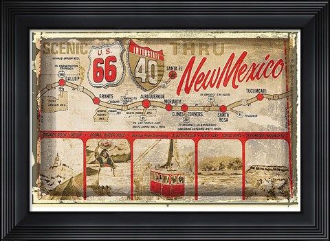 Framed Scenic US 66 thru New Mexico Print