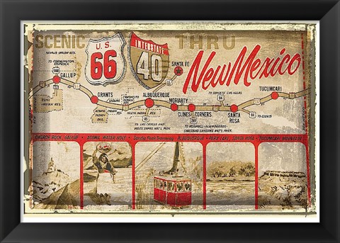 Framed Scenic US 66 thru New Mexico Print