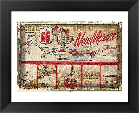 Framed Scenic US 66 thru New Mexico Print