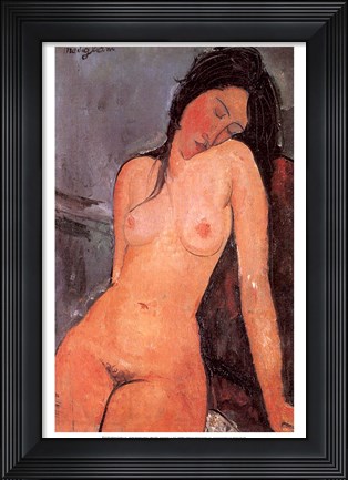 Framed Seated Nude, ca. 1917 Print