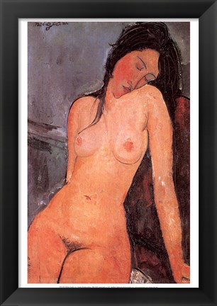 Framed Seated Nude, ca. 1917 Print