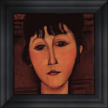 Framed Head of a Young Girl (detail) Print