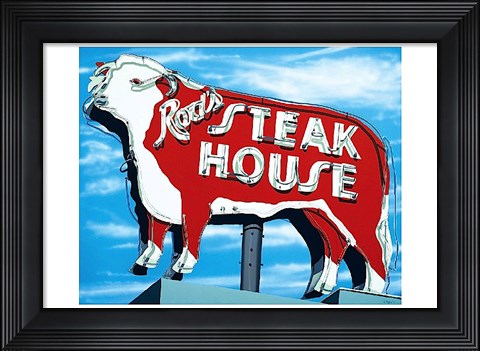 Framed Rod&#39;s Steakhouse Print