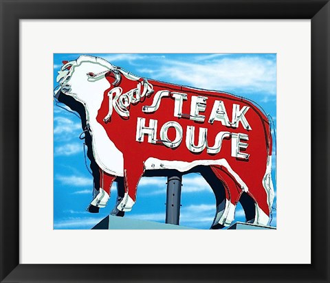 Framed Rod&#39;s Steakhouse Print