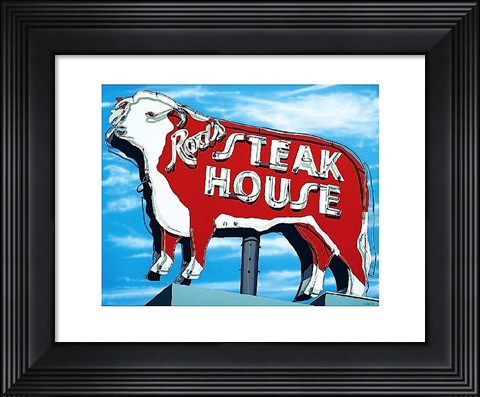 Framed Rod&#39;s Steakhouse Print