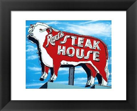 Framed Rod&#39;s Steakhouse Print