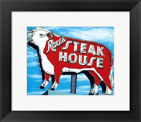 Framed Rod&#39;s Steakhouse Print