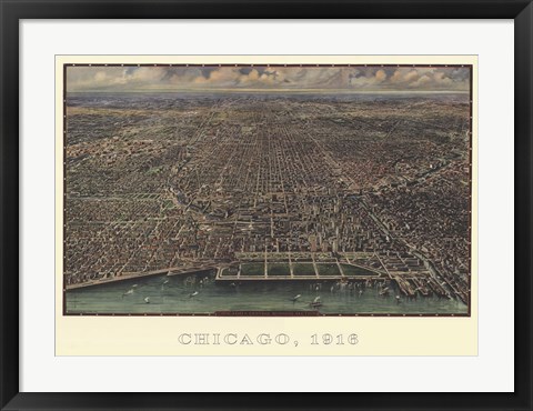 Framed Chicago 1916 Print