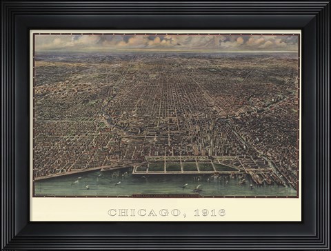 Framed Chicago 1916 Print