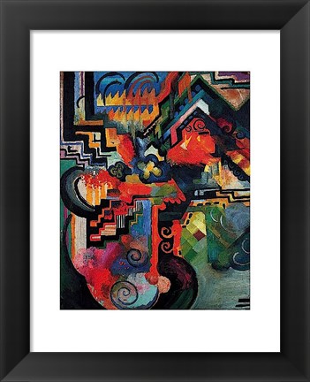 Framed Colored composition (Hommage a` Sebastin Johann Bach) Print