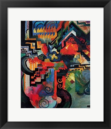 Framed Colored composition (Hommage a` Sebastin Johann Bach) Print