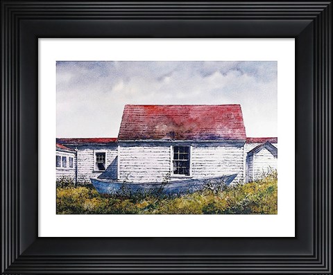 Framed Blue Dory, Monhegan Print