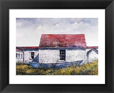 Framed Blue Dory, Monhegan Print