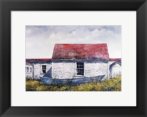 Framed Blue Dory, Monhegan Print