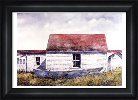 Framed Blue Dory, Monhegan Print