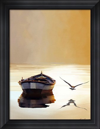 Framed Sunset in the Pier Print