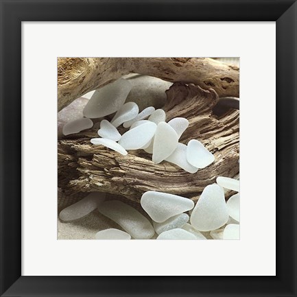 Framed Sea Glass - White Print