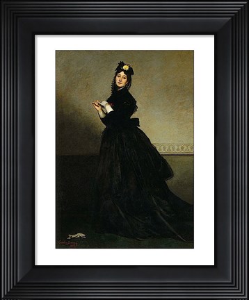 Framed Lady with a Glove.  Madame Carolus-Duran, nee Pauline Croizette, 1869 Print