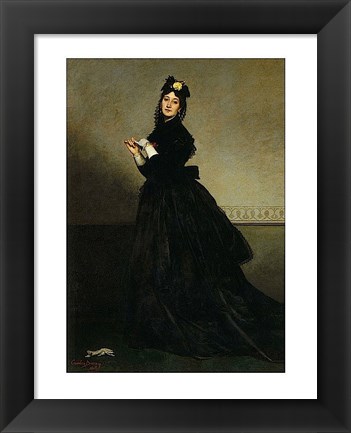 Framed Lady with a Glove.  Madame Carolus-Duran, nee Pauline Croizette, 1869 Print