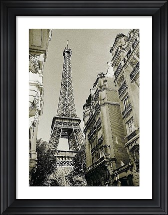 Framed Eiffel Tower Street View #1 Print