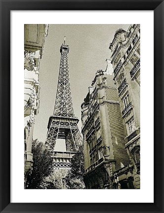 Framed Eiffel Tower Street View #1 Print