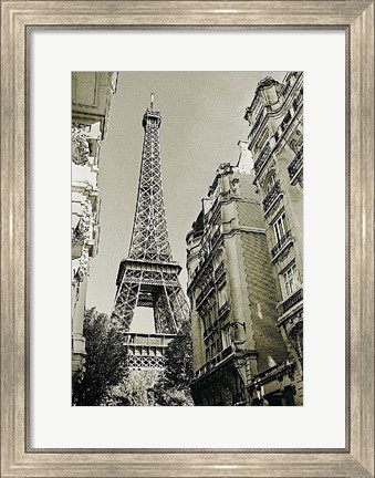 Framed Eiffel Tower Street View #1 Print