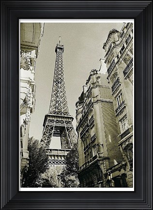 Framed Eiffel Tower Street View #1 Print