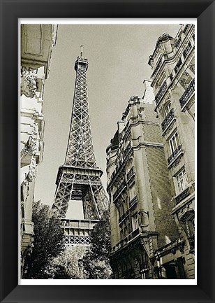 Framed Eiffel Tower Street View #1 Print