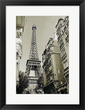 Framed Eiffel Tower Street View #1 Print