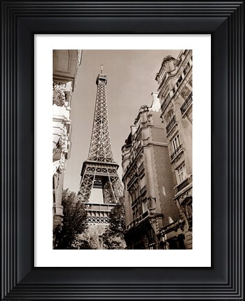 Framed Eiffel Tower Street View #1 Print