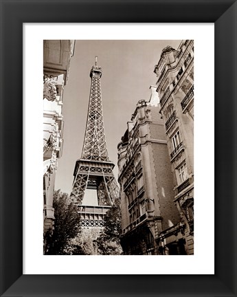 Framed Eiffel Tower Street View #1 Print