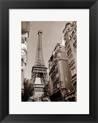 Framed Eiffel Tower Street View #1 Print