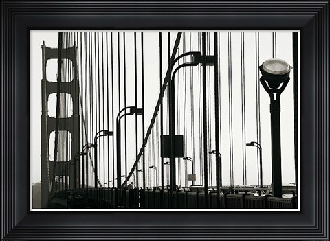 Framed Golden Gate Bridge in Silhouette Print