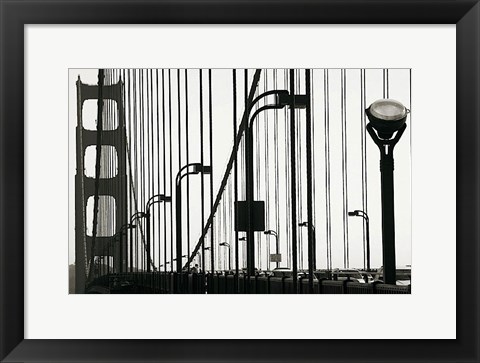 Framed Golden Gate Bridge in Silhouette Print