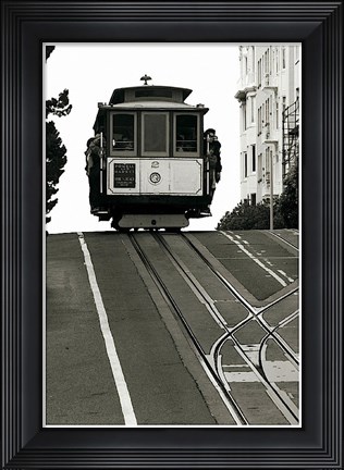 Framed Cable Car Breaking the Crest Print
