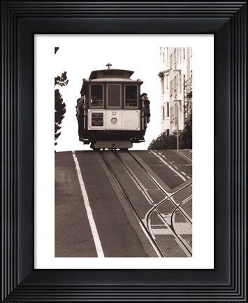 Framed Cable Car Breaking the Crest Print