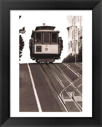 Framed Cable Car Breaking the Crest Print