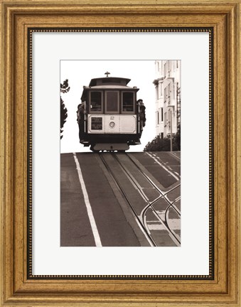 Framed Cable Car Breaking the Crest Print