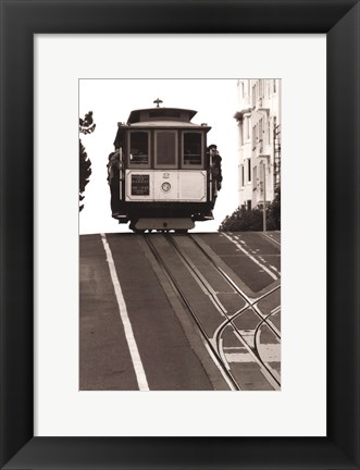 Framed Cable Car Breaking the Crest Print