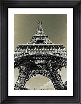 Framed Eiffel Tower Looking Up Print