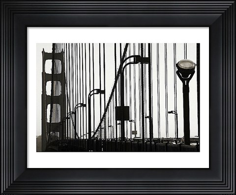 Framed Golden Gate Bridge in Silhouette Print
