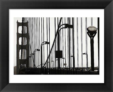 Framed Golden Gate Bridge in Silhouette Print